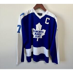 Vintage Toronto Maple Leafs Doug Laurie Sporting Good Jersey Size Large 80s Blue
